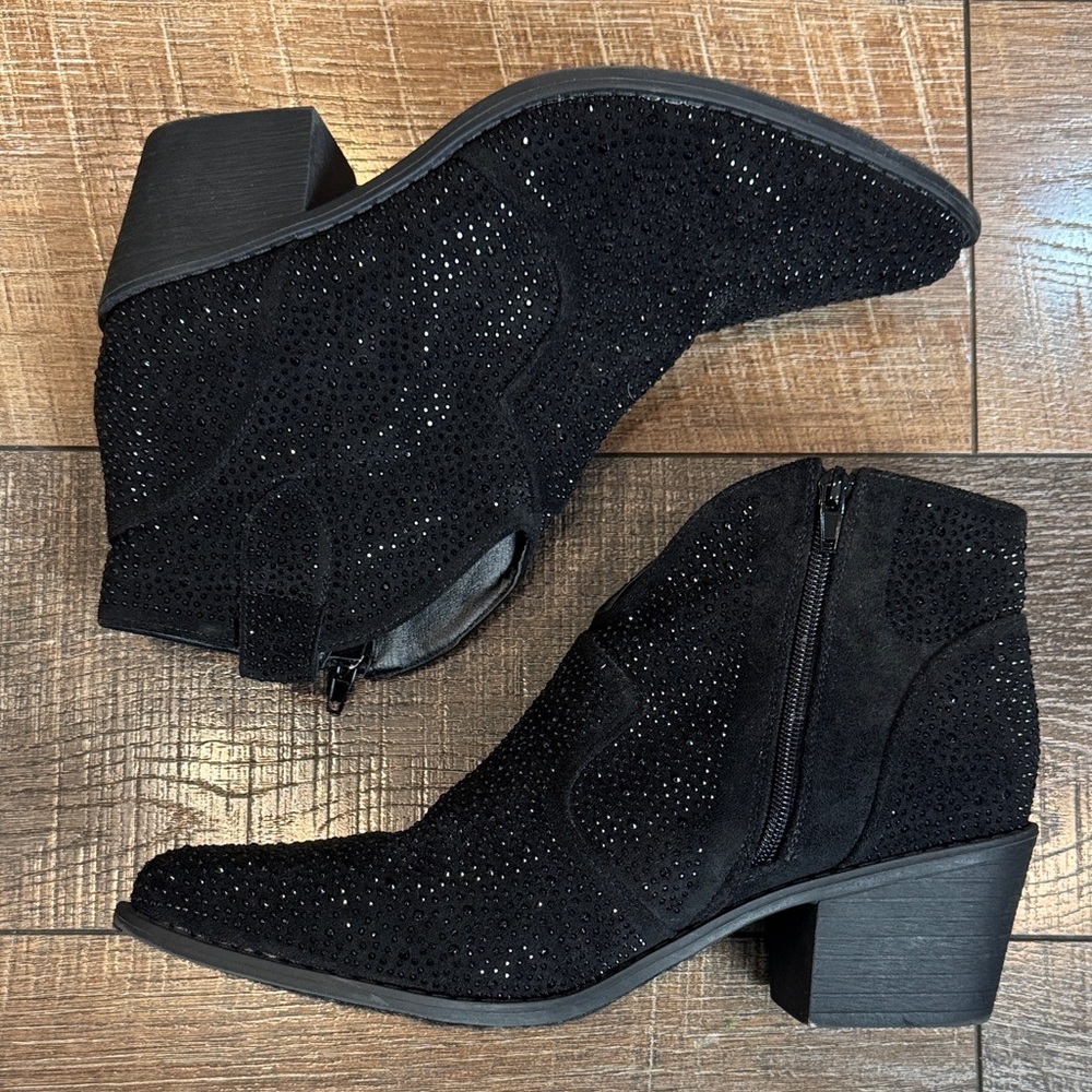 Pierre Dumas Black Suede studded Ankle Booties